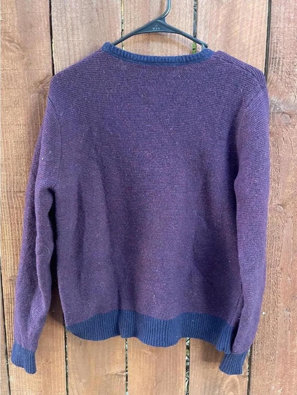 J.Crew Men’s 100% Lambswool Pullover Textured Knit Sweater Red Navy Sz M